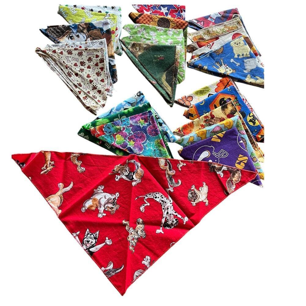 Dog Bandannas Multicolors & Holiday Themes. (lot of 22)